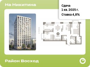 3-комнатная квартира 95.96 м2, 14-й этаж