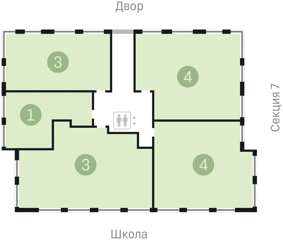1-комнатная квартира 50.27 м2, 4-й этаж