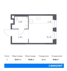 Cтудия 23.27 м2, 18-й этаж