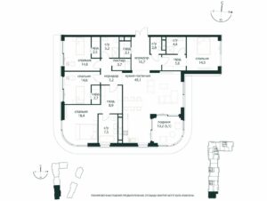 4-комнатная квартира 113 м2, 47-й этаж